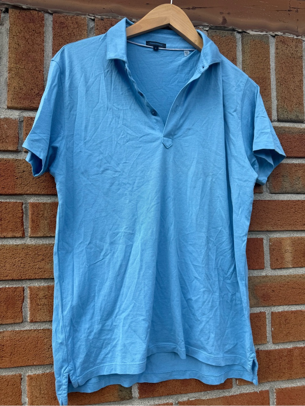 Patrick Assaraf Men's Sky Blue Polo Shirt Pima Cotton